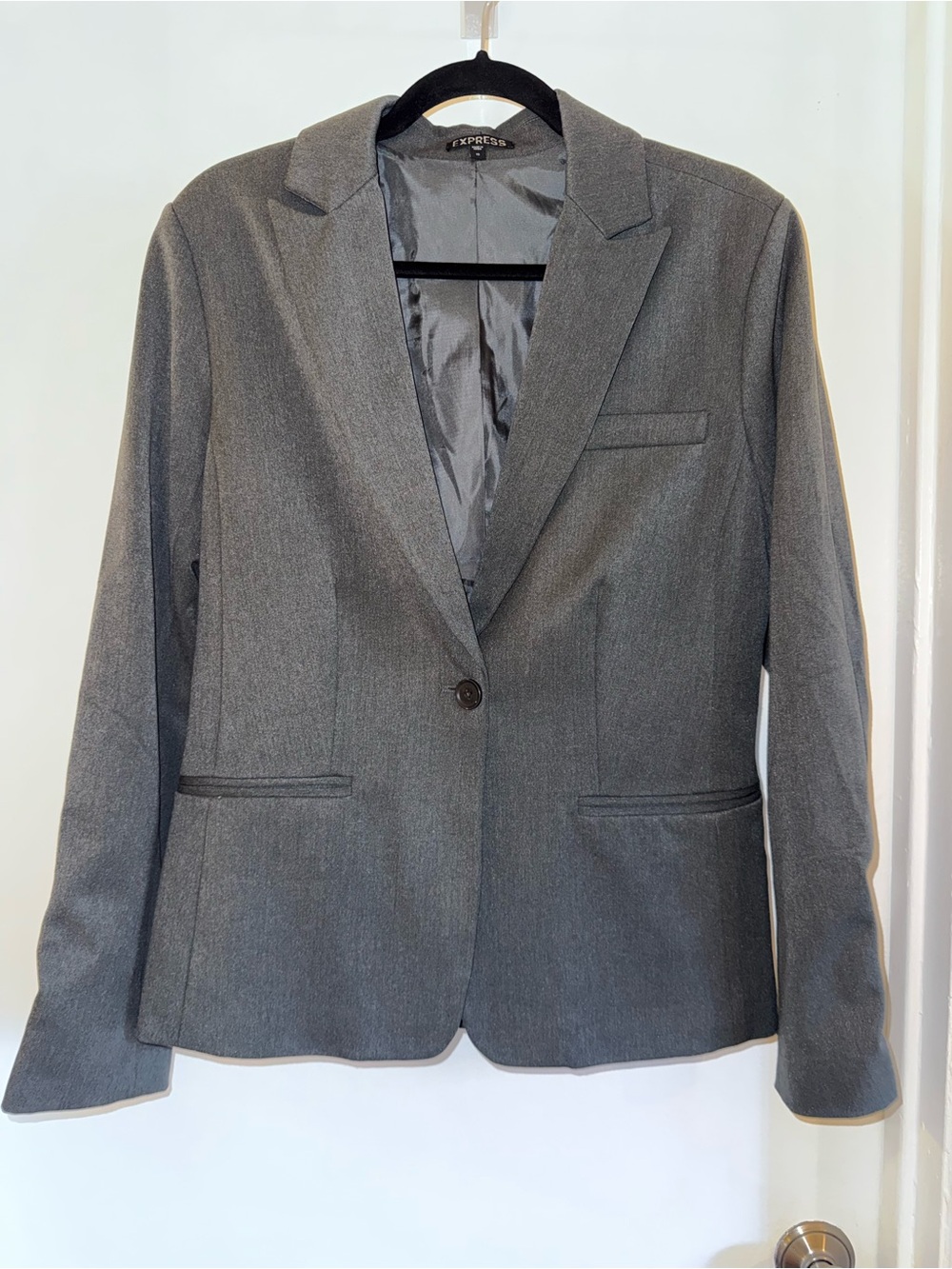 Express Gray Single-Button Women's Blazer